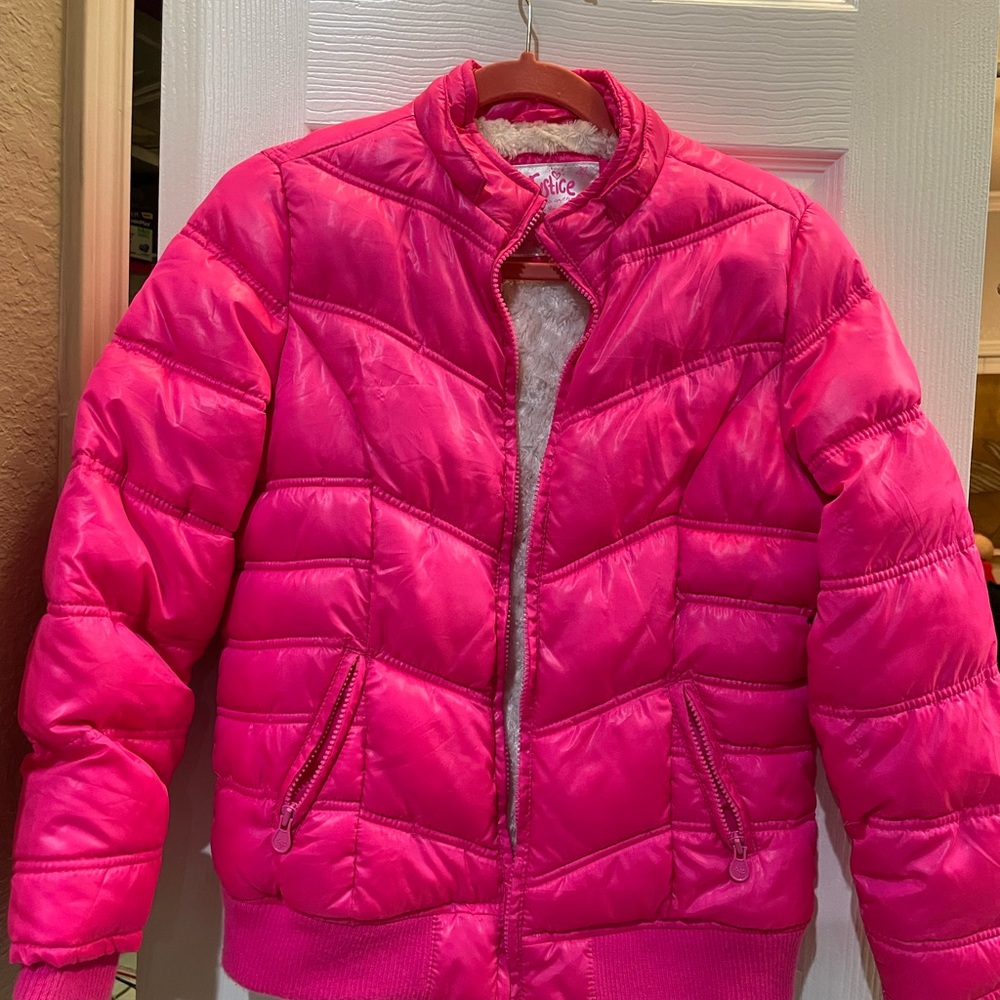 Justice Hot Pink Quilted Jacket